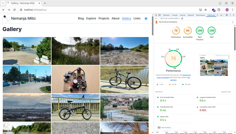 Old gallery Lighthouse score