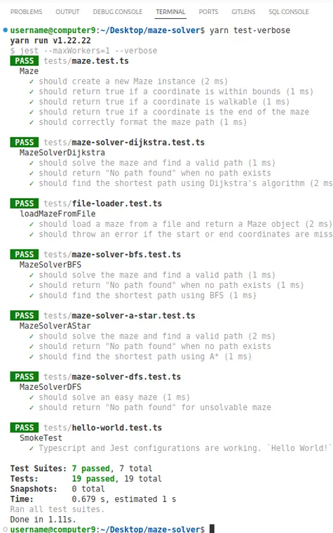 Run tests in verbose mode